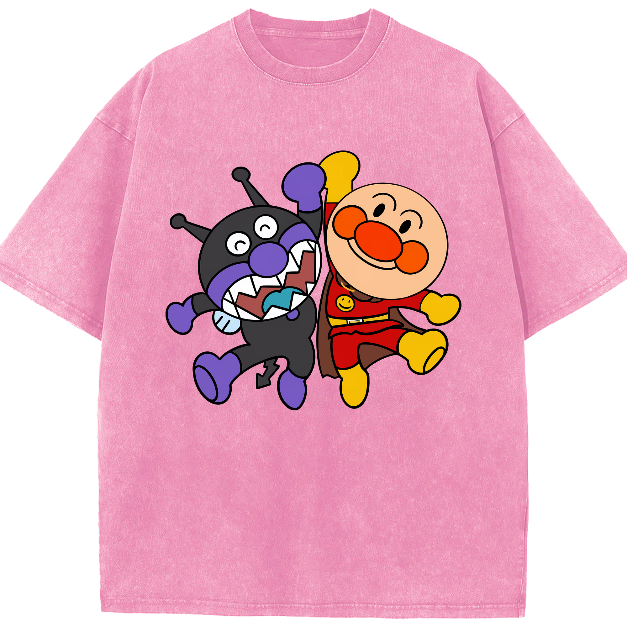 （画像用） アンパンマン Anpanman 綿100% ヴィンテージ風 半袖Tシャツ（フロントプリント）